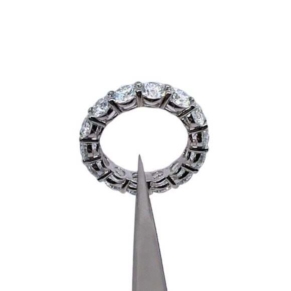 7 Ct Moissanite Diamond Eternity Ring Wedding Anniversary Band 5mm Iced Out - Picture 10 of 12